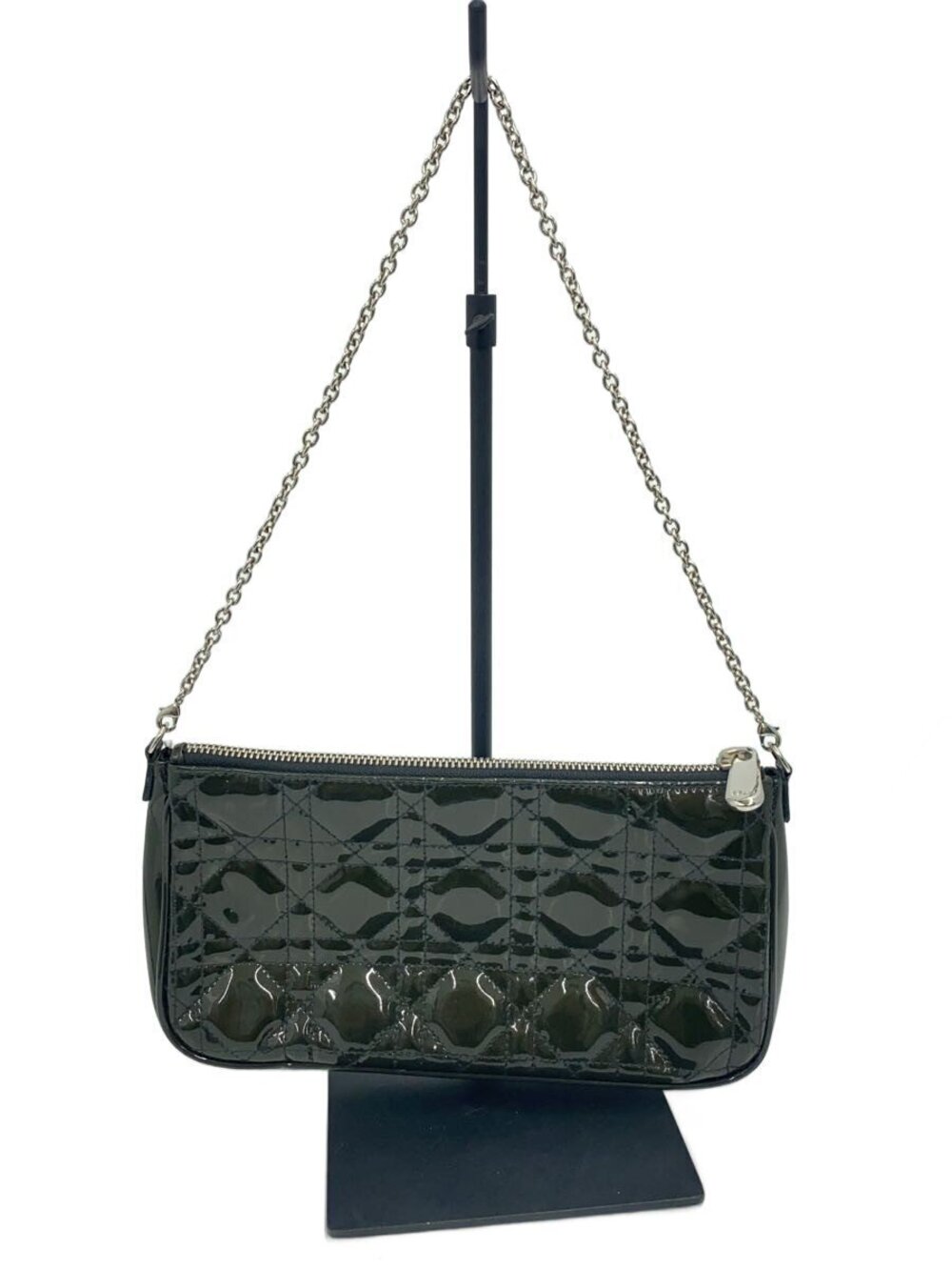 Christian Dior Shoulder Bag Enamel Black